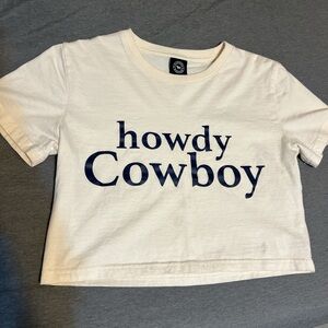 White Graphic Crop Top